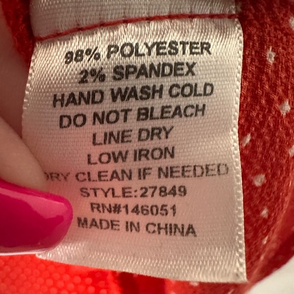 Monteau Red and White Flutter Sleeve Blouse - Picture 6 of 6